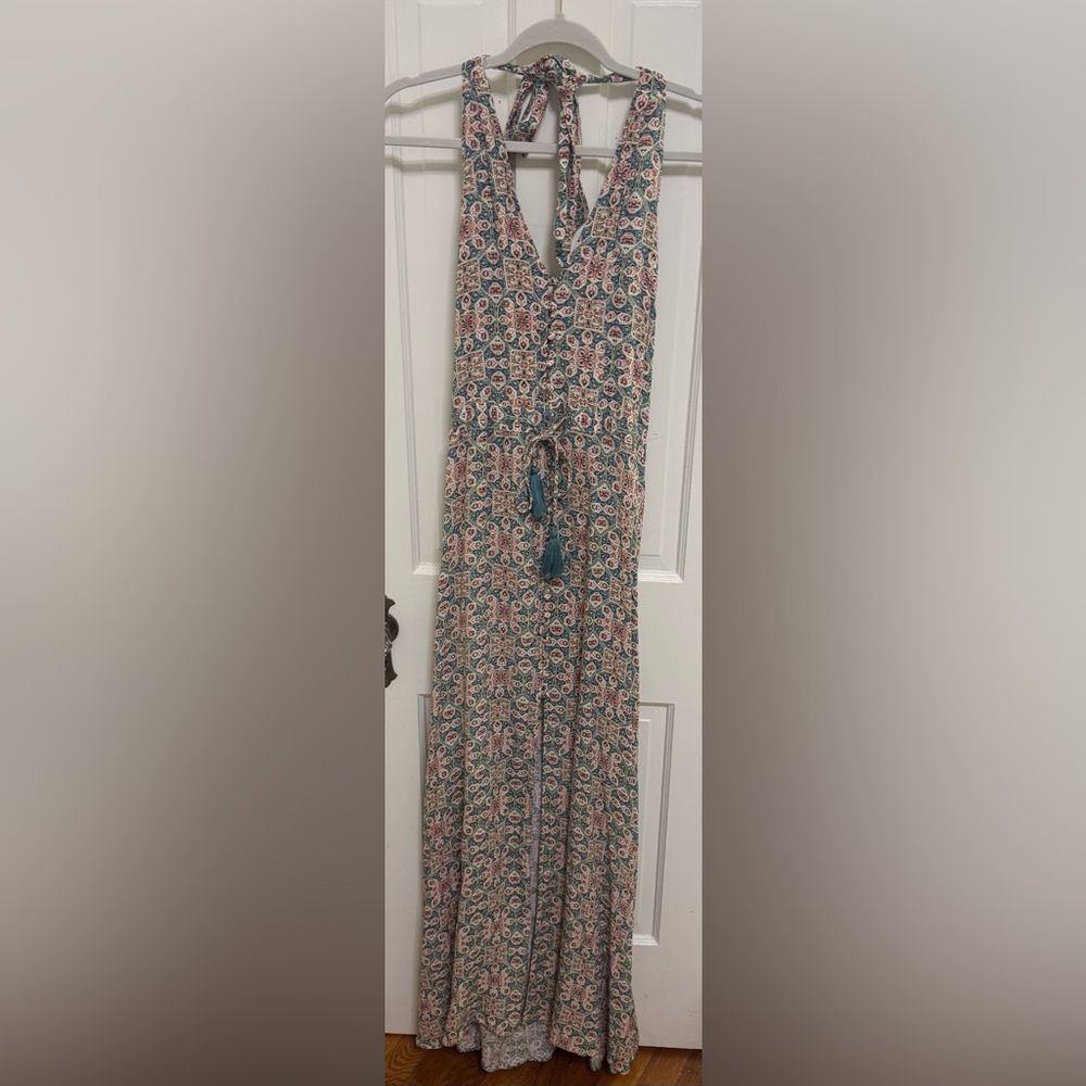 Printed Halter Maxi Dress